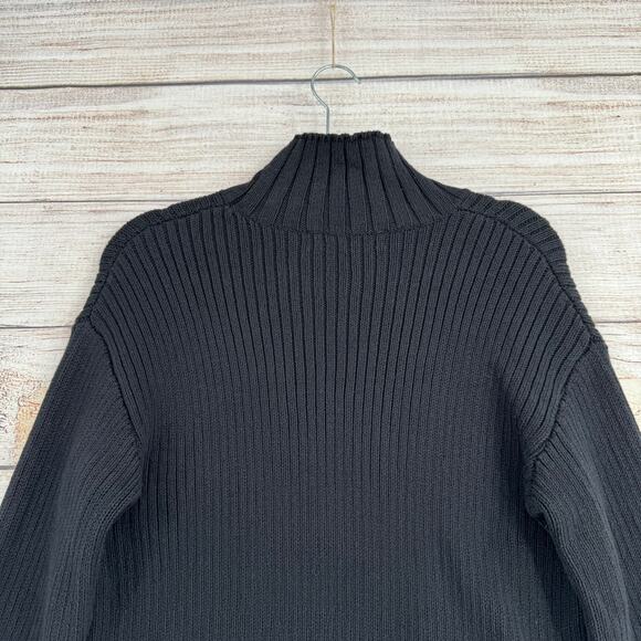 Free People FP Beach Rib Knit Mock Neck Sweater Womens XS Black - Picture 4 of 13